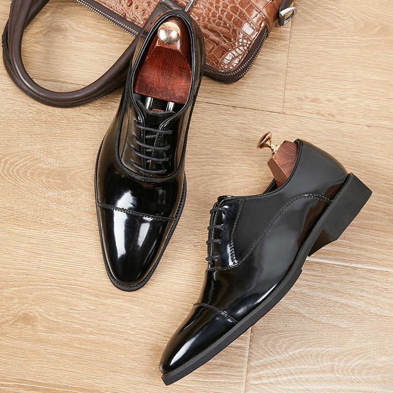 Men's Three Joint Oxford Pointed Toe Formal Wear Men's Business Leather Shoes