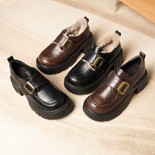 Women's Preppy Style Platform Soft Retro British Loafers