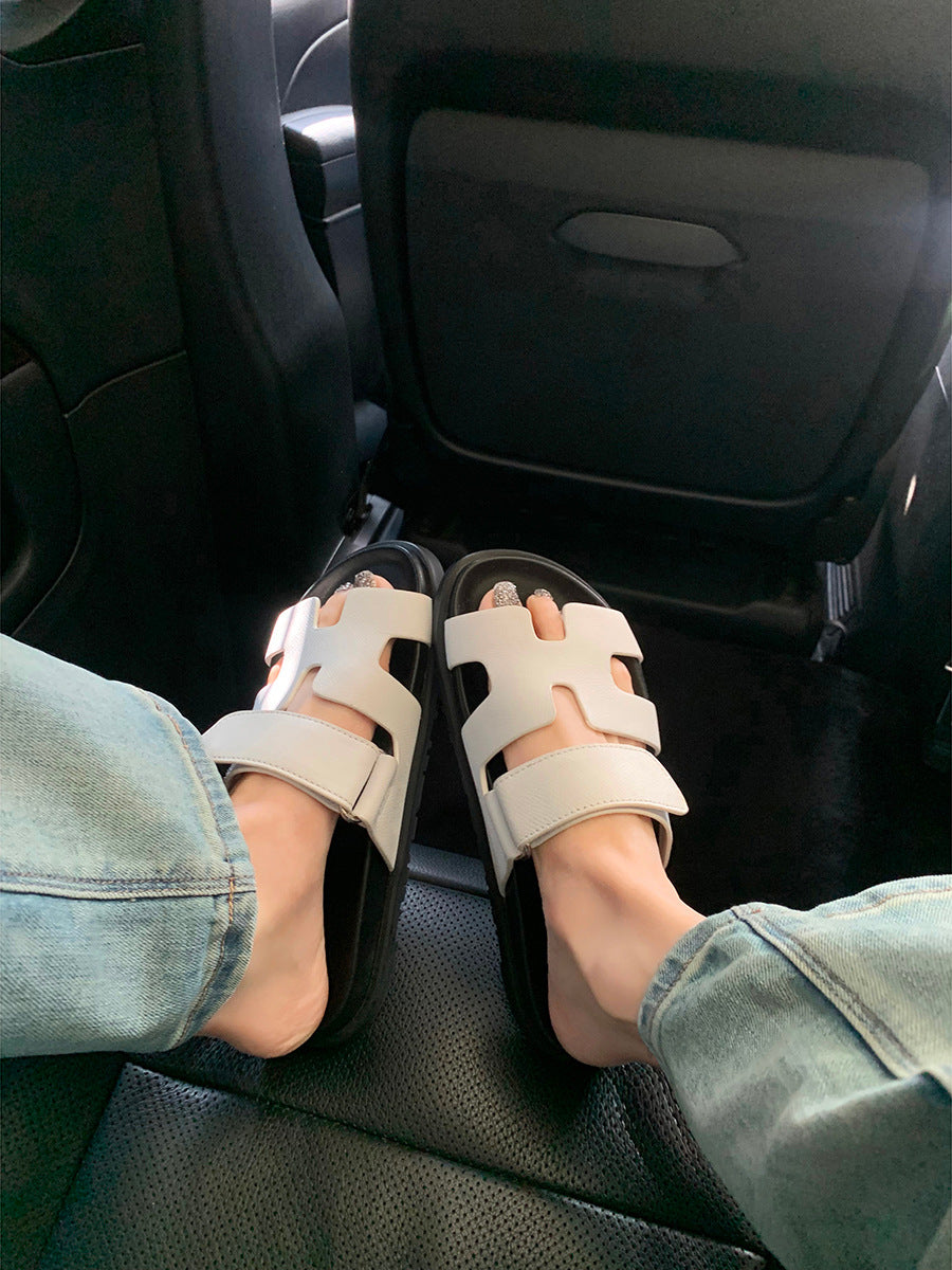 Mom Seattle Wide Face Letter Word With Platform Sandals