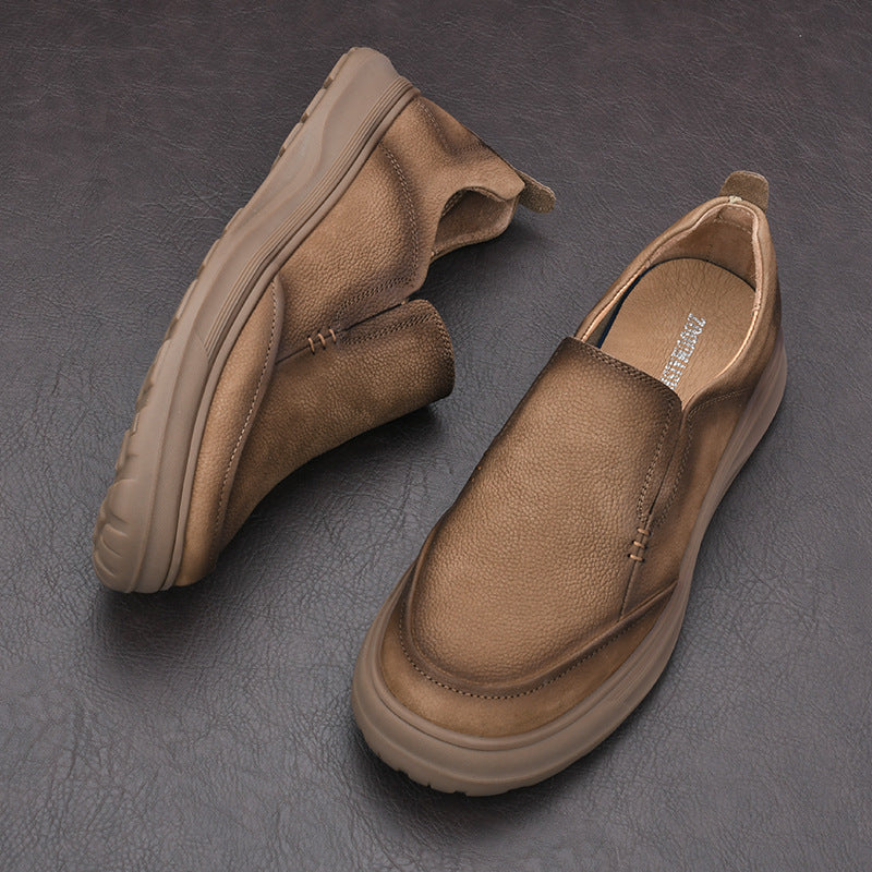 Men's Genuine Top Layer Cowhide Breathable Soft Loafers