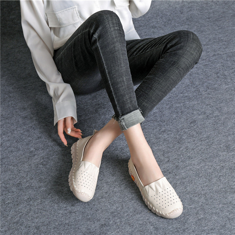 Women's Style Flat Pumps Mother Soft Bottom Low-cut Men's Shoes