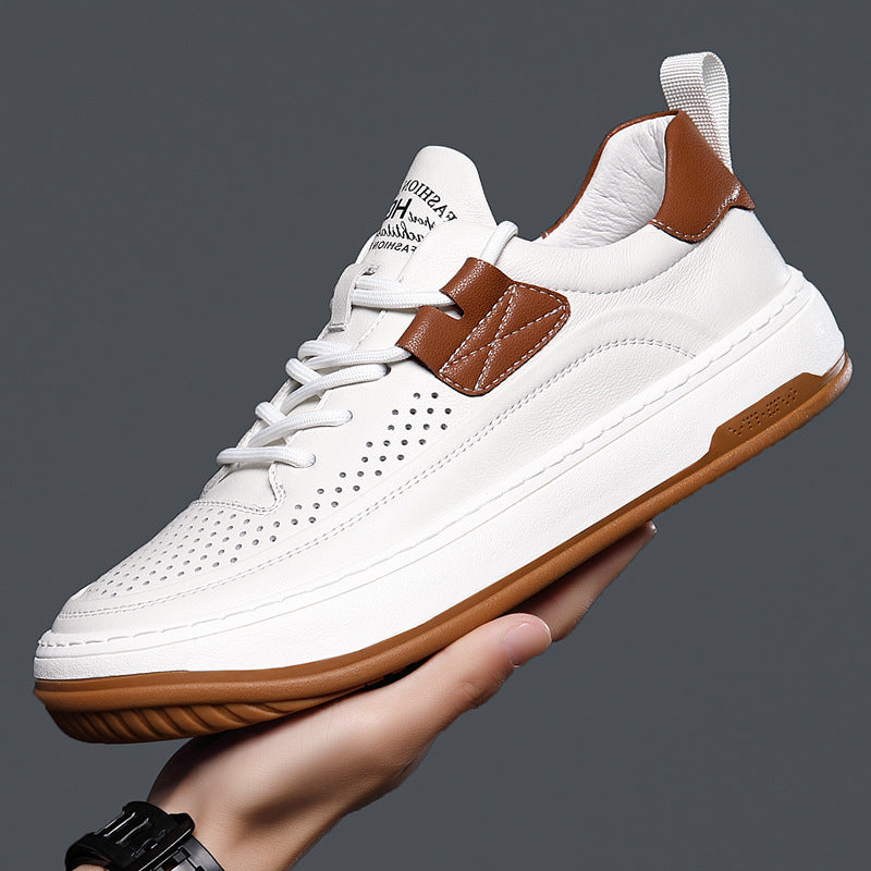 Men's Cowhide Spring Sports Trendy Korean Style Sneakers