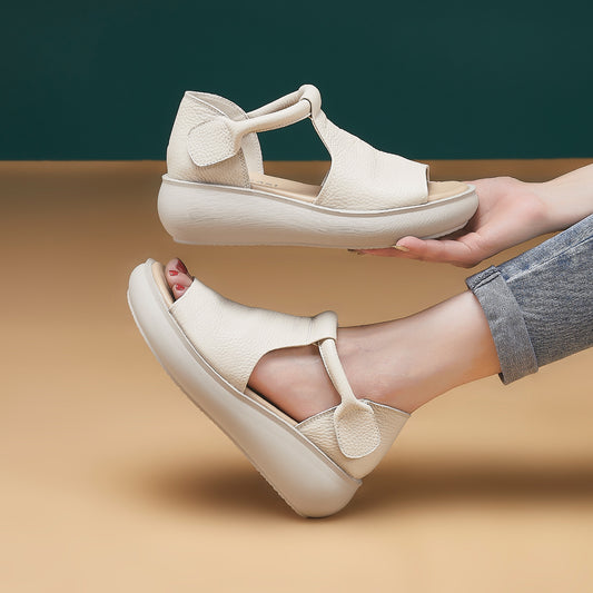 Women's Summer Peep Toe Flat Hollowed Top Sandals