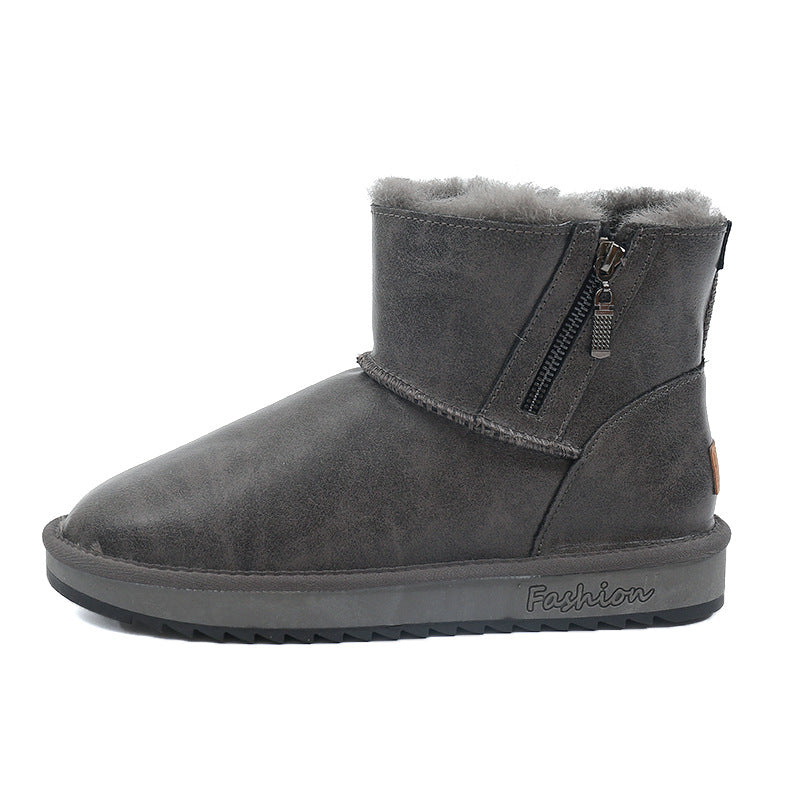 Men's Fur Winter Fleece Lined Padded Warm Keeping Glossy Northeast Boots