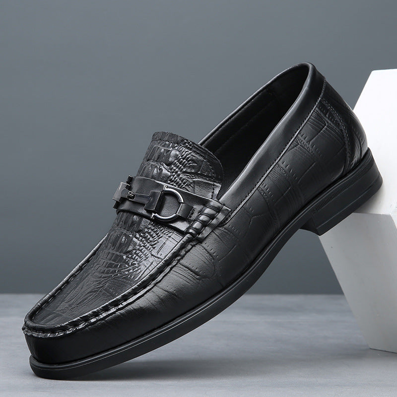 Popular Men's Spring Breathable Slip-on British Men's Business Leather Shoes