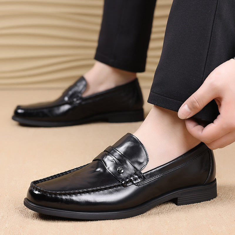 Men's First Layer Cowhide Genuine Formal Pumps Leather Shoes