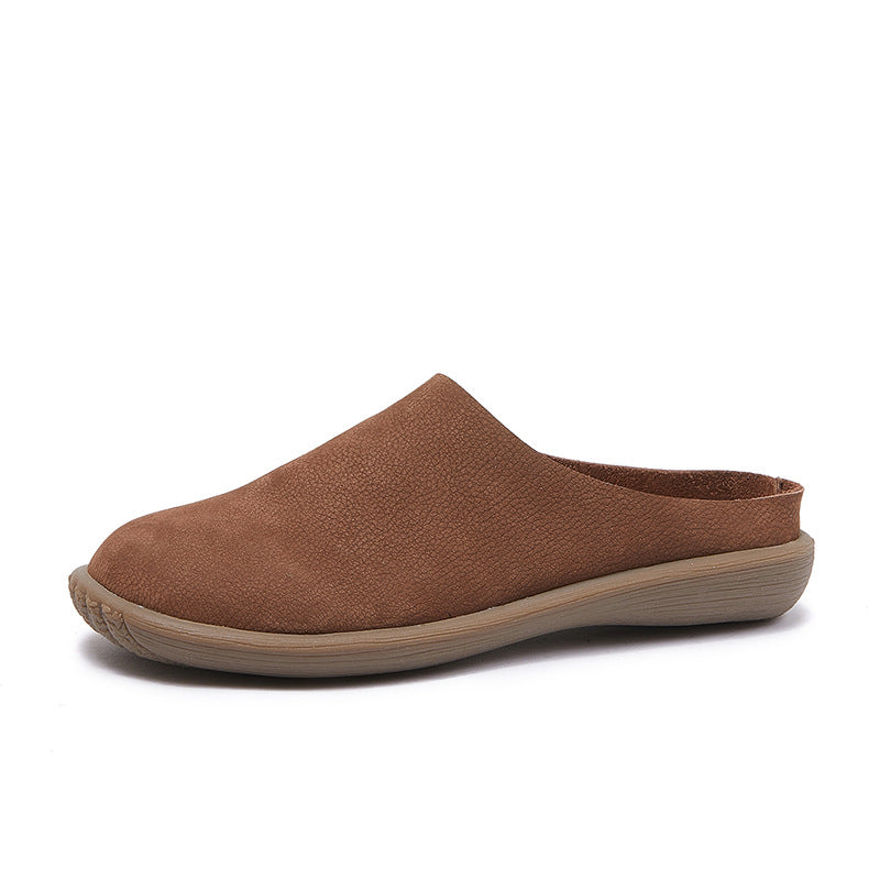 Women's & Men's Flat Cowhide Closed Toe Soft Bottom Men's Shoes