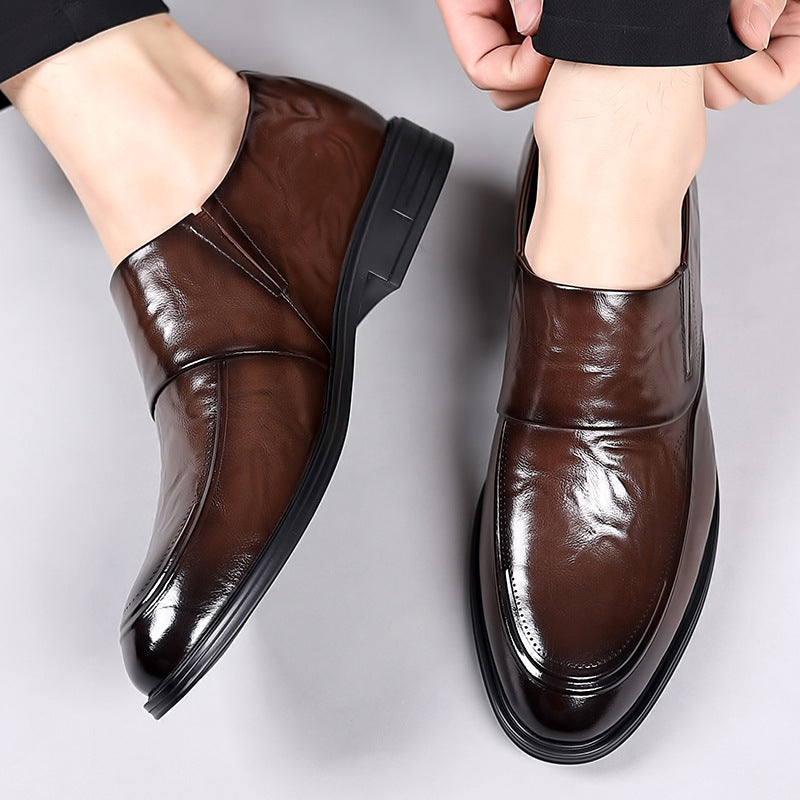 Men's Formal Korean Fashion Slip-on Wedding Leather Shoes