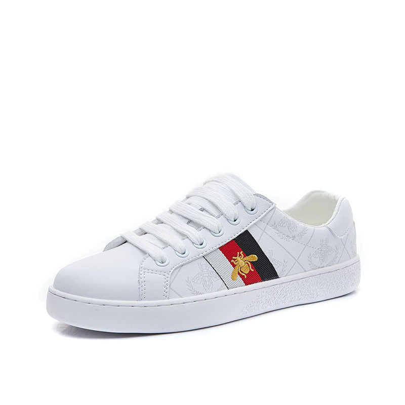 Women's Summer Korean Fashionable White Bee Fashion Canvas Shoes