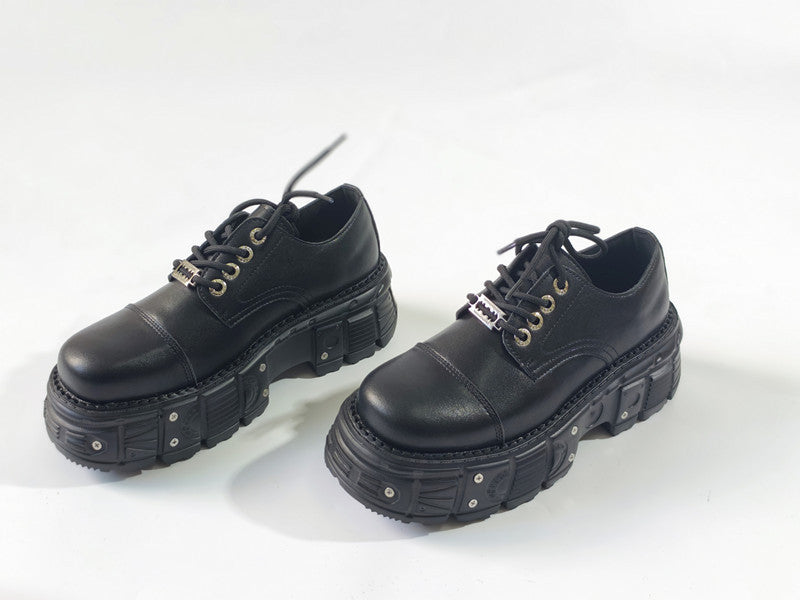 Fashion Punk Big Head Platform Tank Leather Shoes