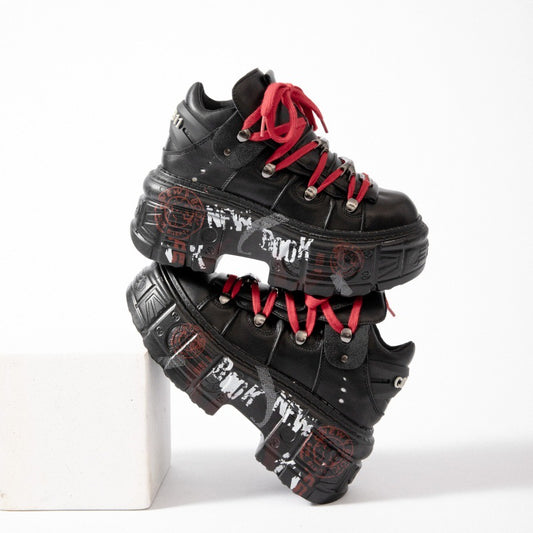 Metal Platform Dark Punk Muffin Street Shooting Heightened Single Boots