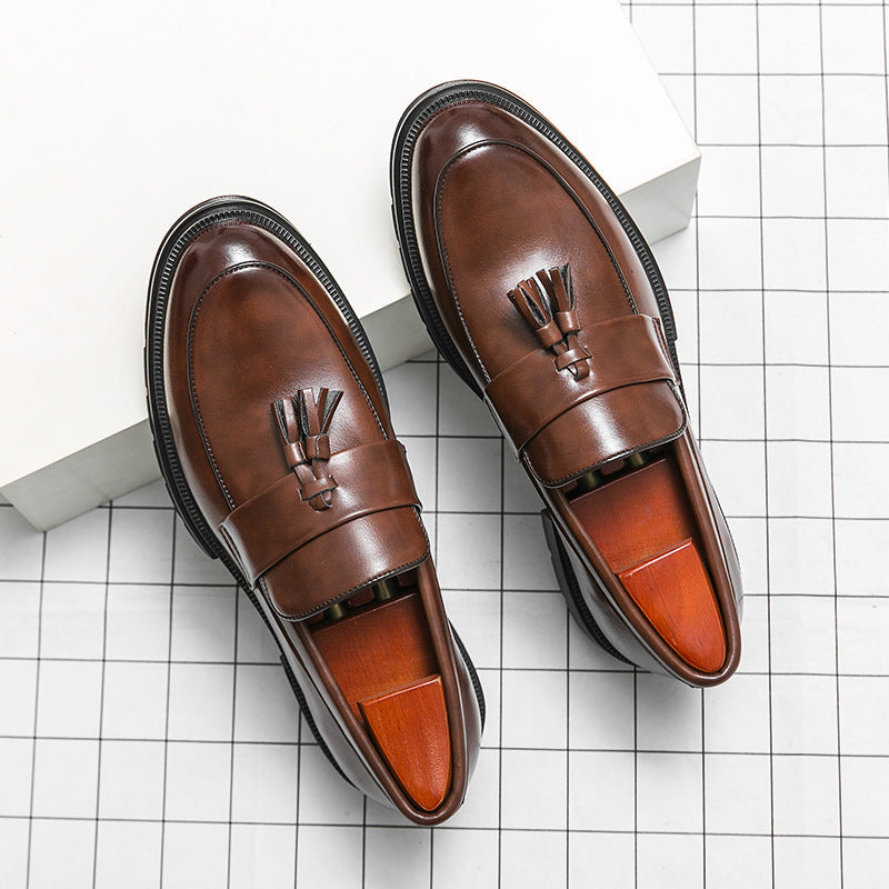 Men's Plus Size British Business Tassel Trendy Leather Shoes