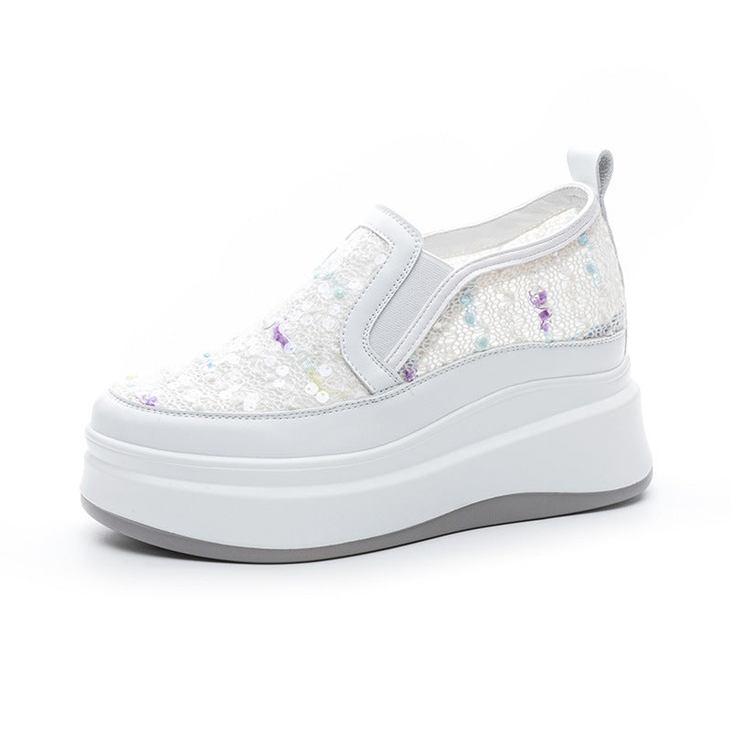 Women's & Men's Mesh Thick Bottom Platform Slip-on Lofter Casual Shoes