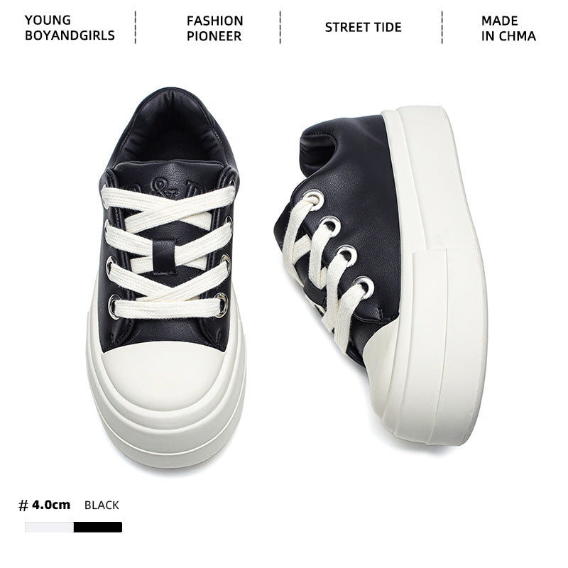 Increasing Board Summer Genuine Breathable Round Casual Shoes