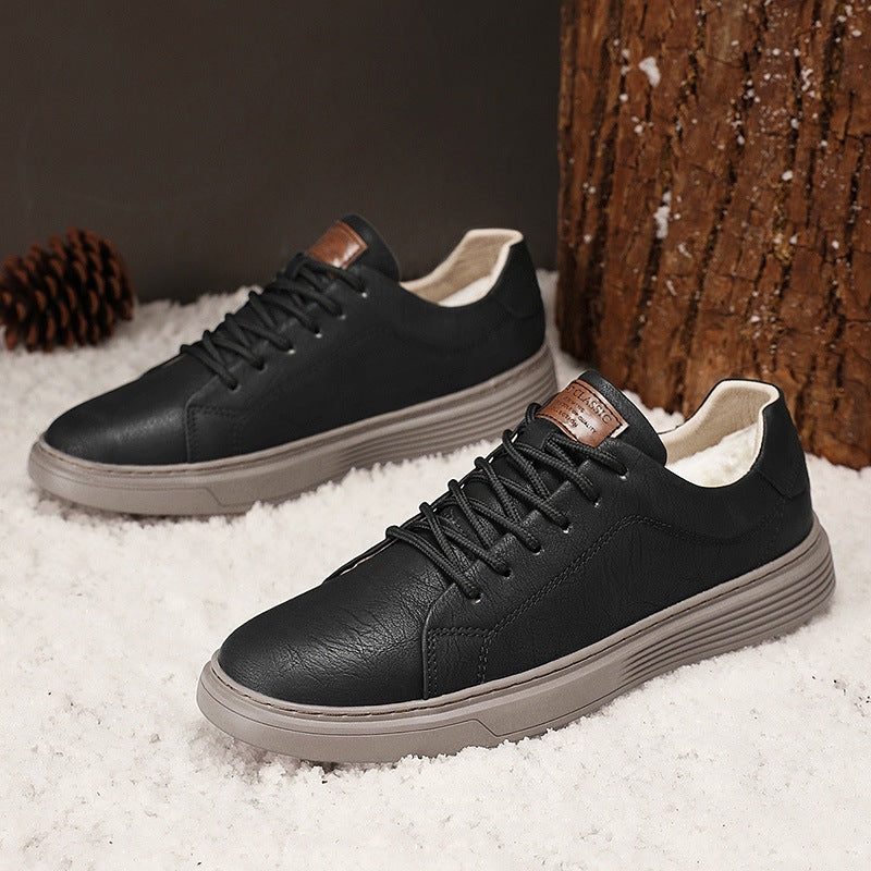 Men's Spring Cowhide Fashion Formal Wear Plus Size Men's Board Shoes