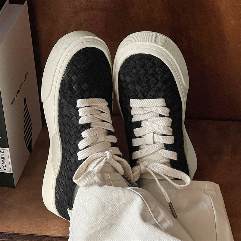 Woven Platform Summer Breathable Fashion Board Sneakers