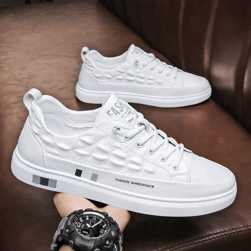 Men's Oversized Spring Widen Large Size White Sneakers