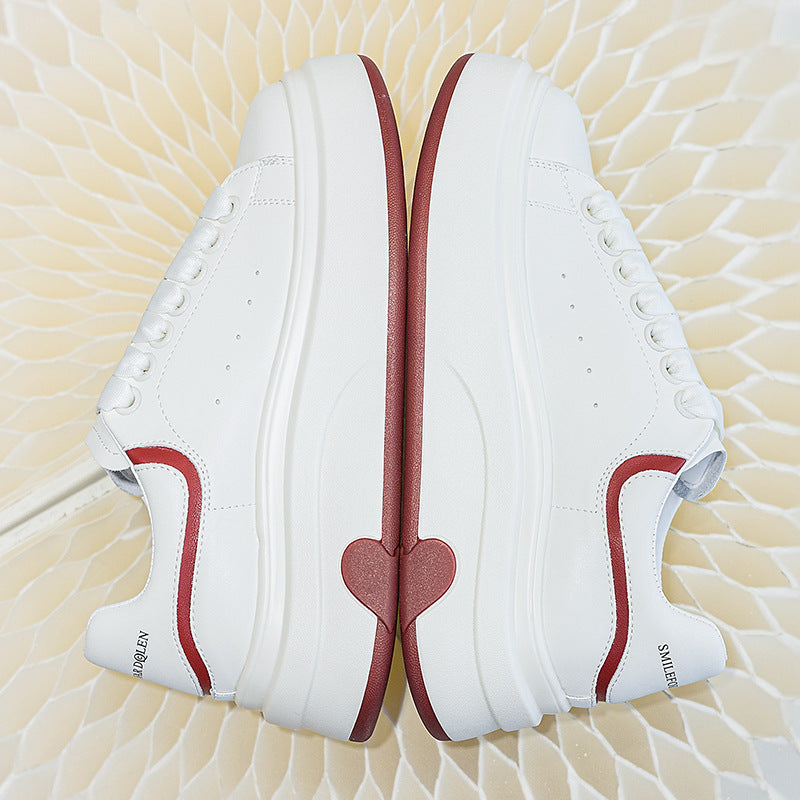 Women's Lovely White Spring Lightweight Platform Height Sneakers