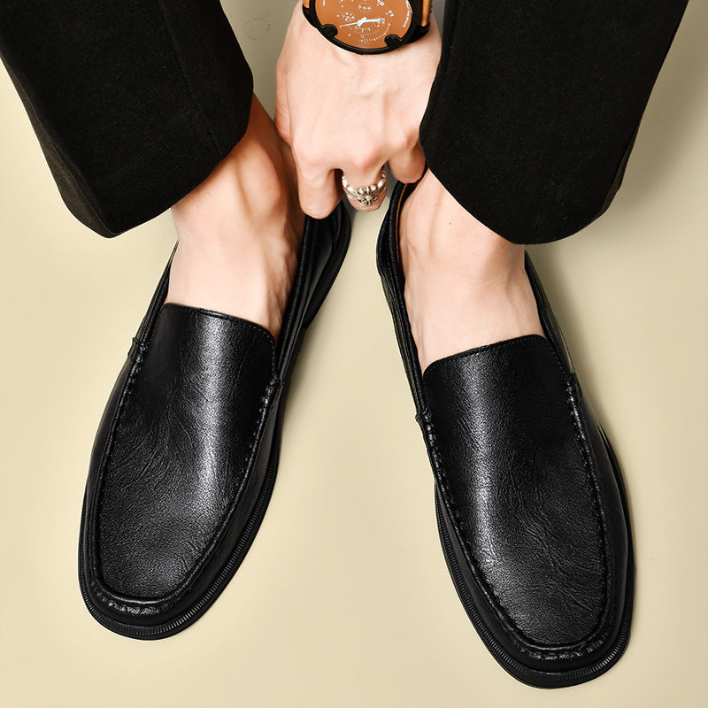 Men's Plus Size Cowhide British White Business Men's Casual Leather Shoes