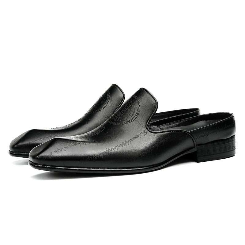 Men's British Business Genuine Drill Half Handmade Men's Shoes
