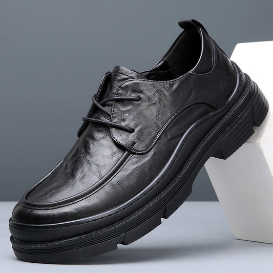 Men's Breathable Trendy Versatile Platform Business Formal Leather Shoes