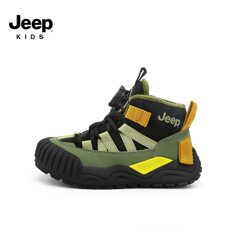 Children's Knob Fleece-lined Two Cotton Sports Winter Kid's Sneakers