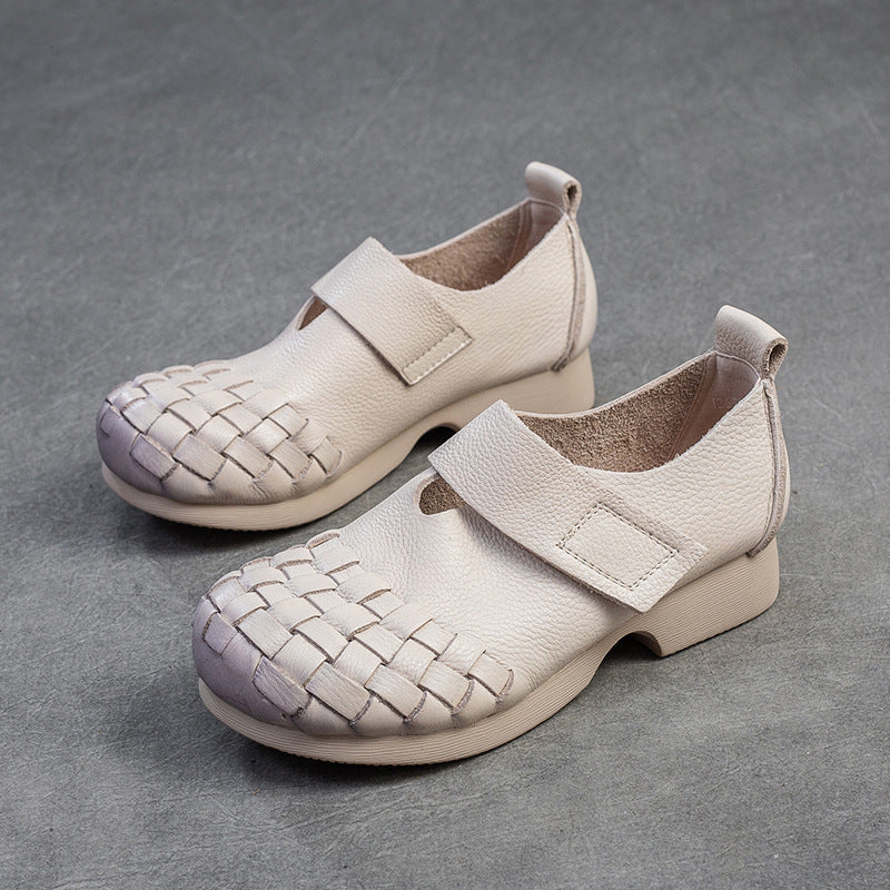 Women's First Layer Cowhide Retro Commuter Comfortable Casual Shoes