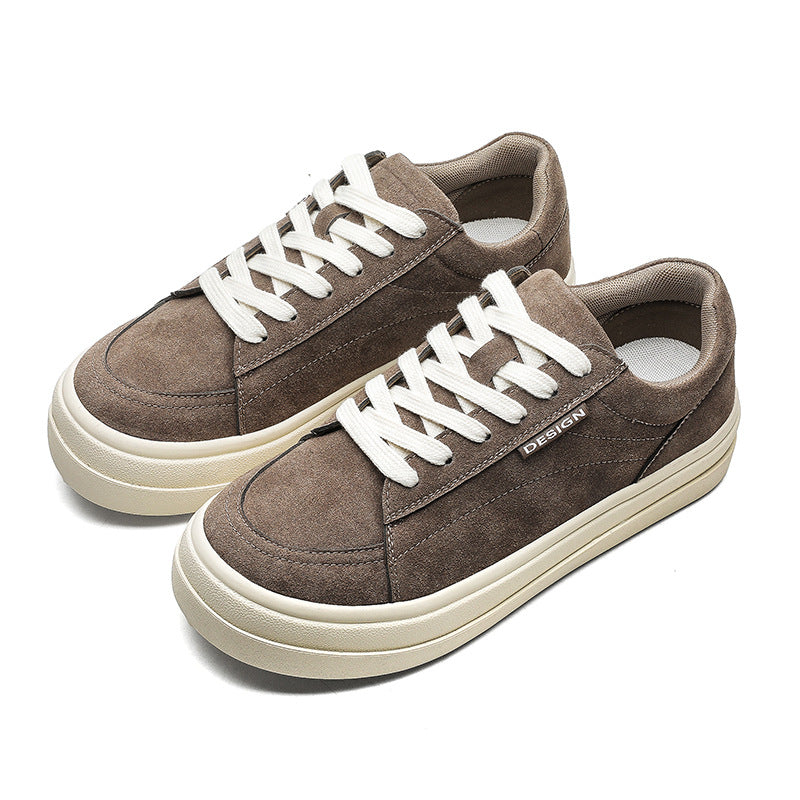Men's White Retro Versatile Sports Big Head Sneakers