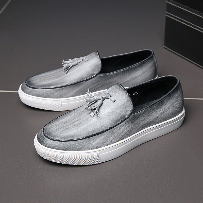 Men's Tassel Plus Size Low Top Slip-on Business Formal Men's Casual Leather Shoes