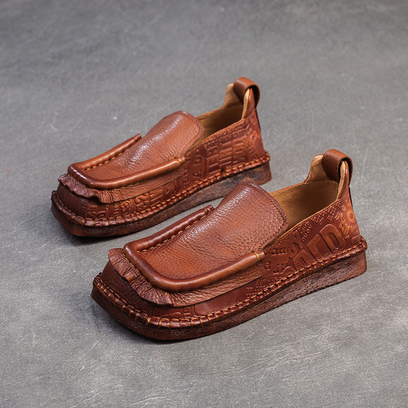 Women's Shu Art Retro Slip-on Square Toe Loafers