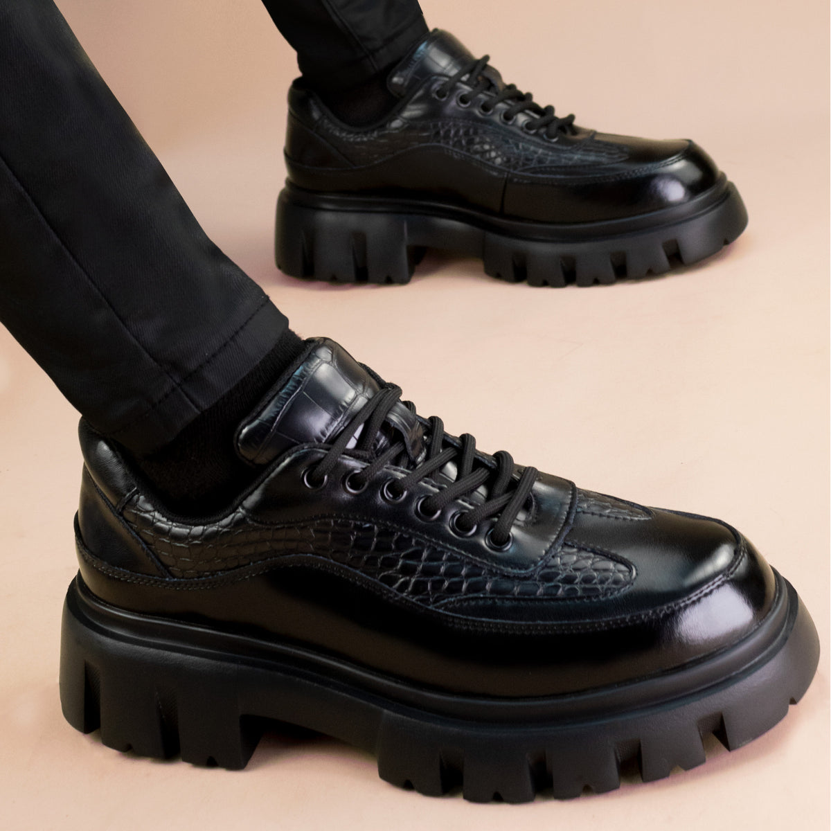 Men's Platform Increased British Style High-grade Derby Men's Shoes