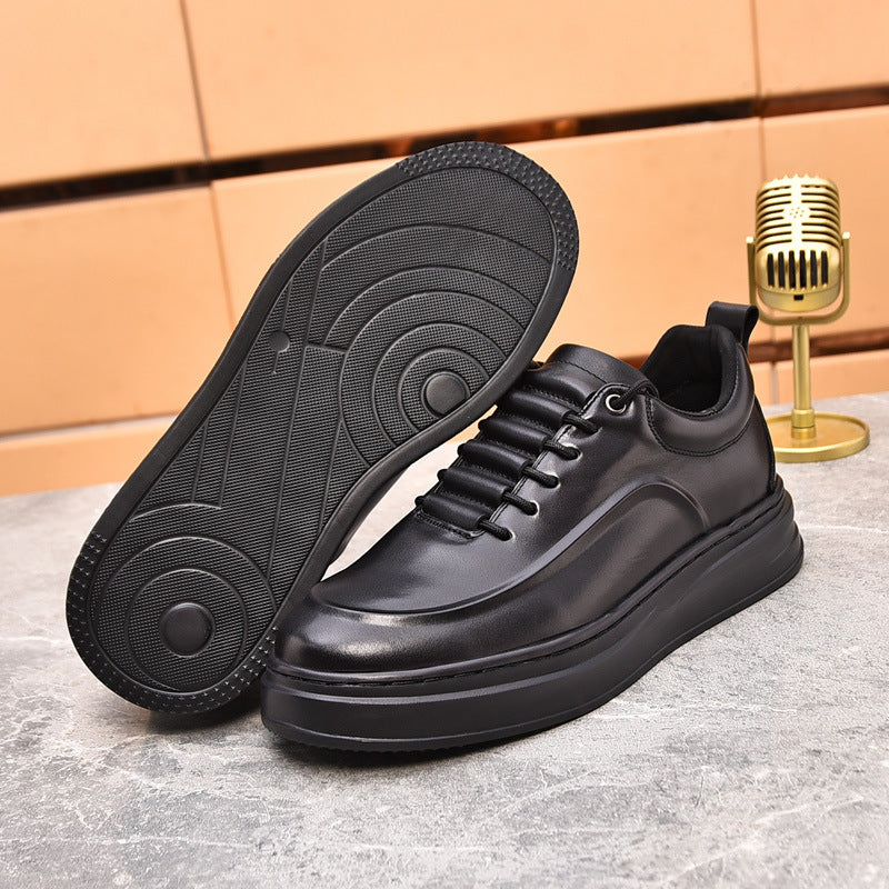 Men's Top Layer Cowhide Jogging Genuine Business Sneakers