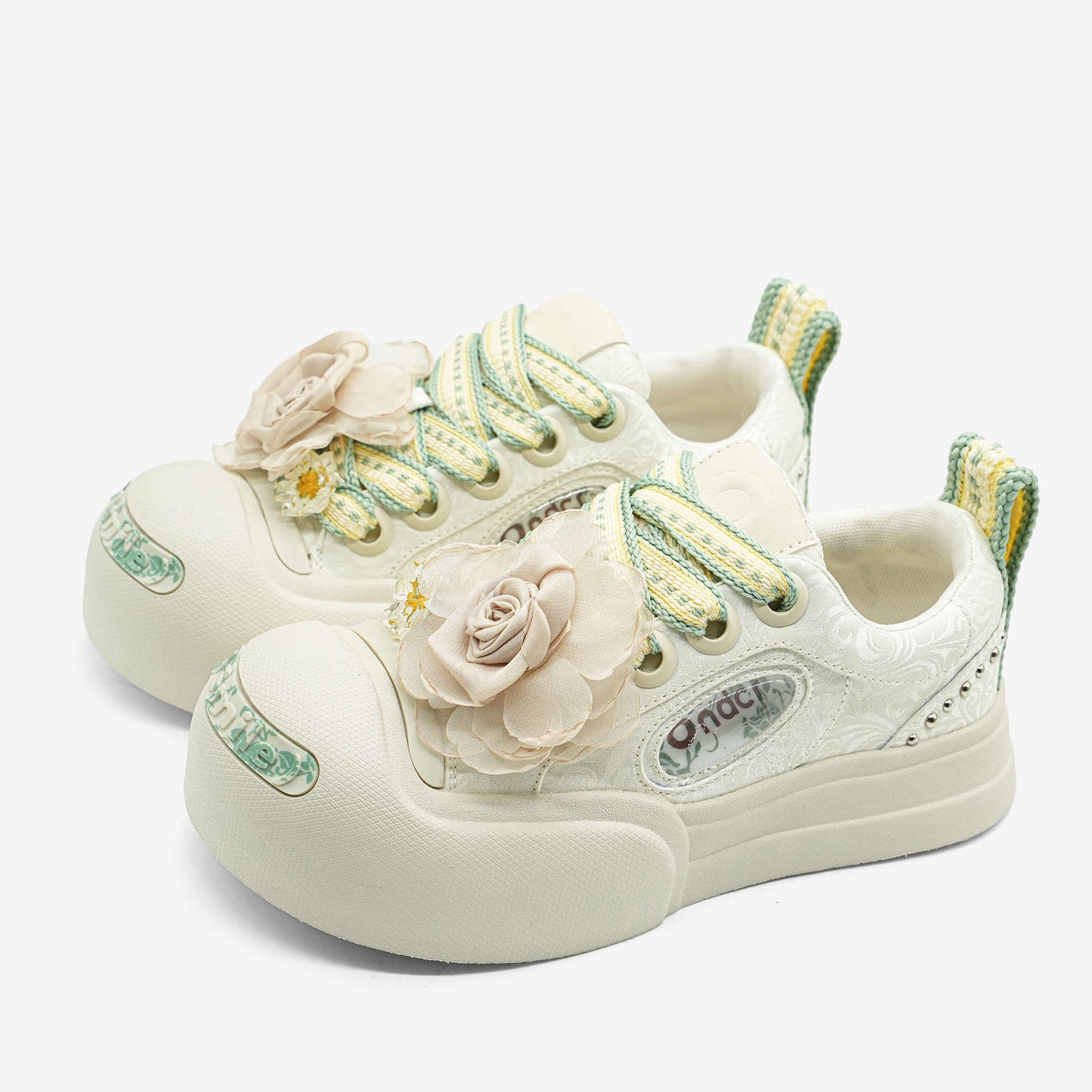 Women's Sole Height Increasing Big Head Board Silk Sneakers