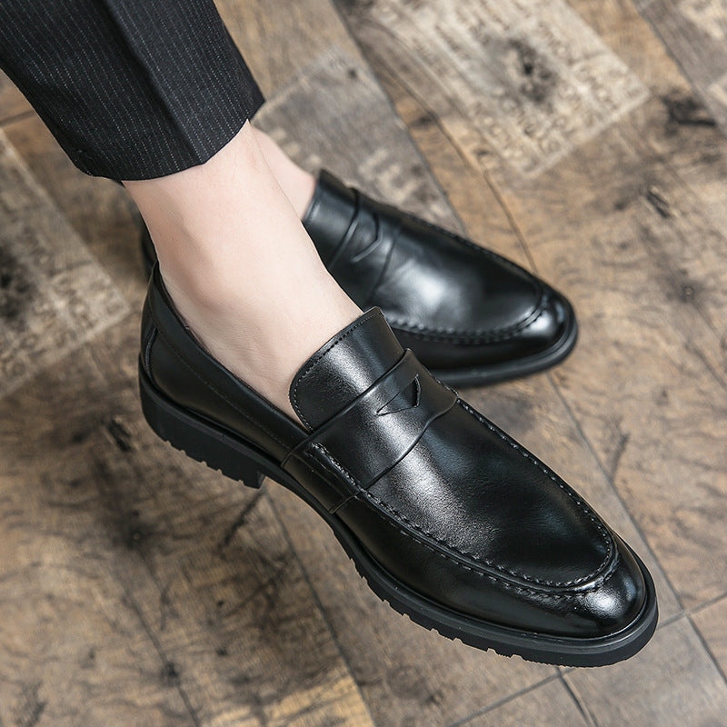 Men's Style Business Formal Slip-on Korean Pointed Leather Shoes