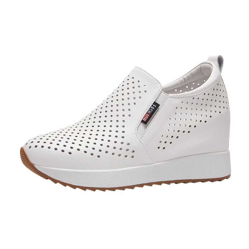 Women's Source Summer Hidden White Travel Slip-on Lazy Heels