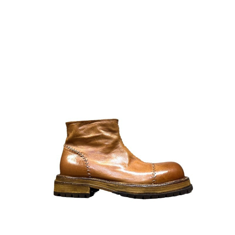 Men's Martin Thick Bottom Distressed Retro Platform Boots