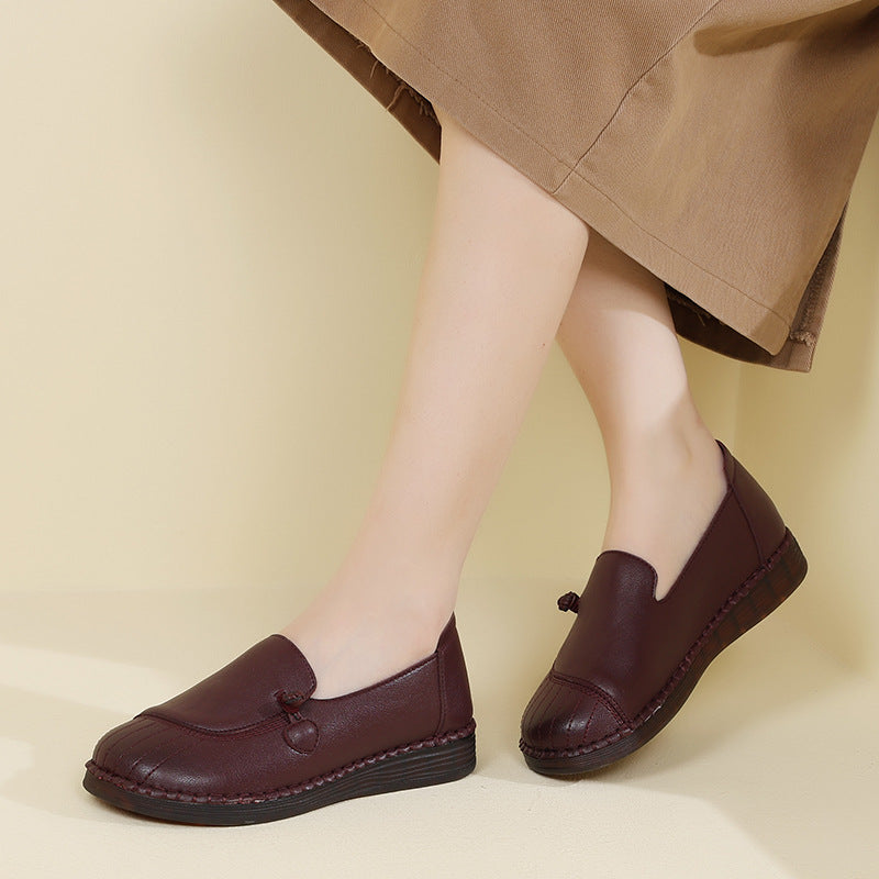 Women's Single-layer Large Size Shallow Mouth Flat Women's Casual Shoes
