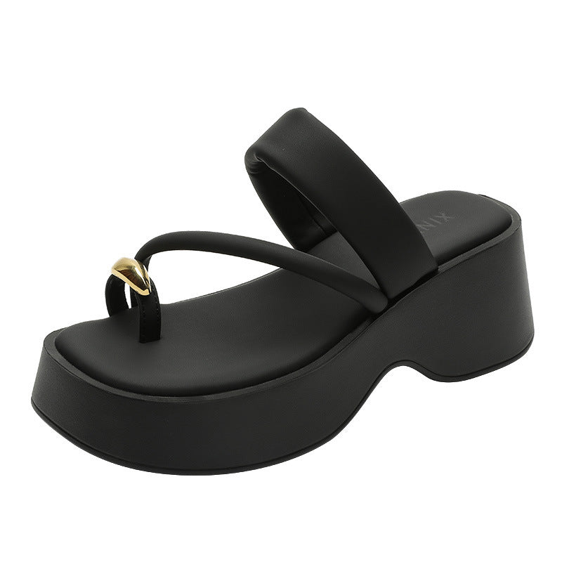 Women's Platform Outdoor High-rise Summer Flip-flops Beach Slippers