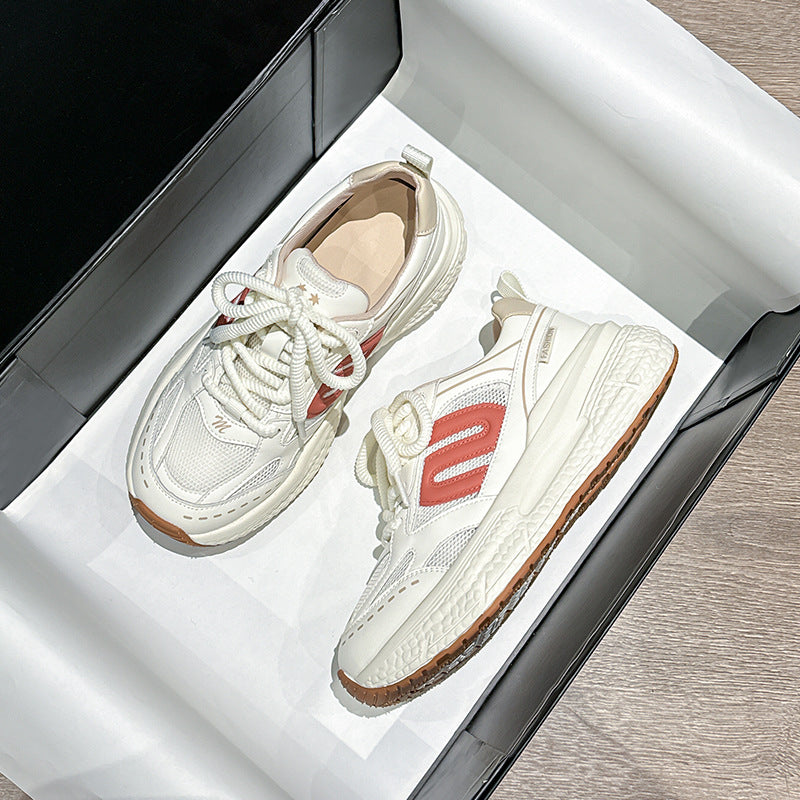 Women's Mesh Breathable Clunky Soft Bottom Platform Sneakers