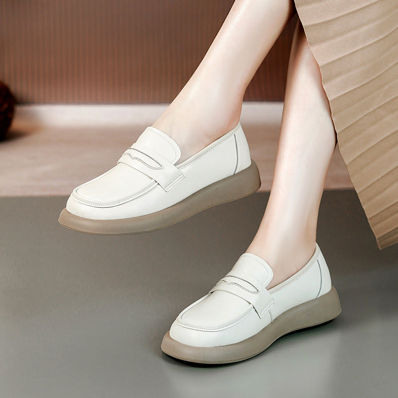 Women's Bottom Flat One Pedal Spring Round Toe Loafers