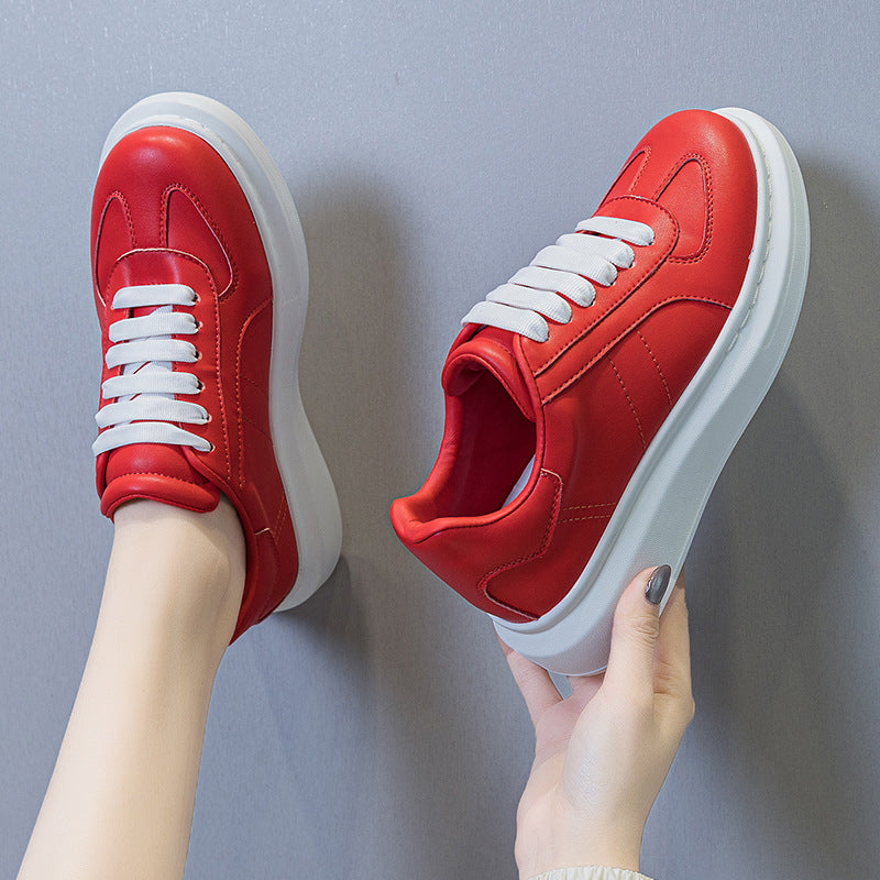 Women's Thick Bottom Spring Front Sports Round Casual Shoes