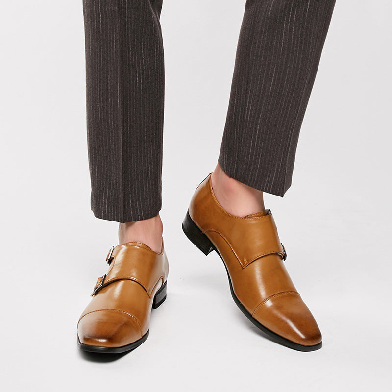 Men's Business Formal Wear Three Joint Pumps Leather Shoes