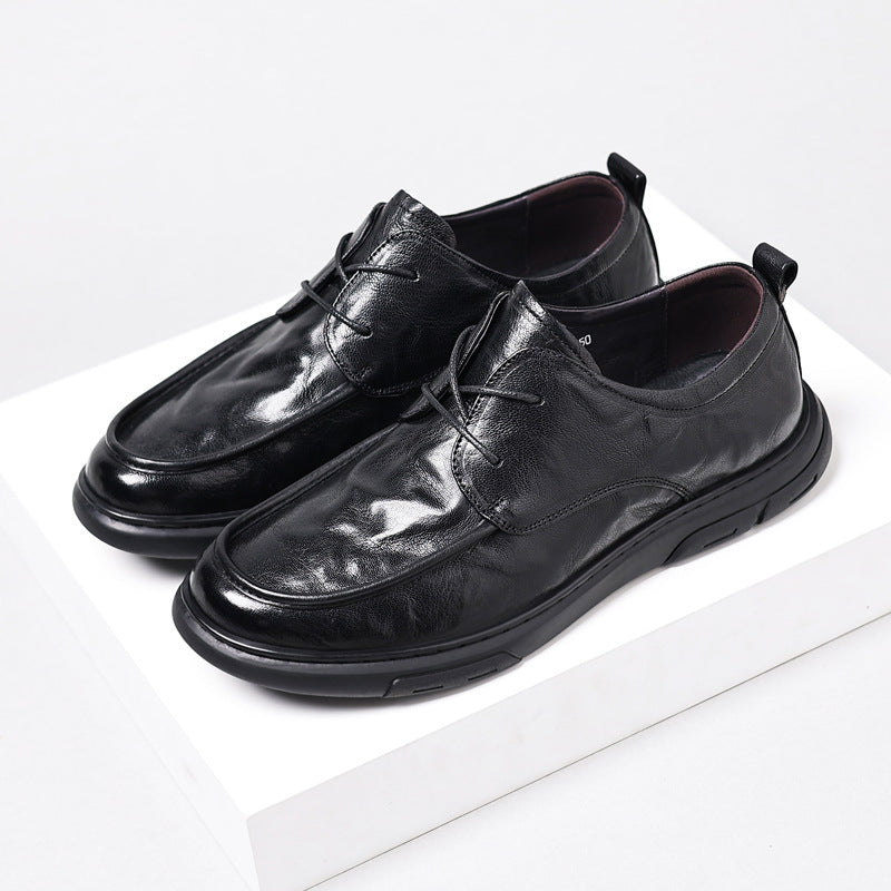 Men's Made Korean Soft Breathable Section Trendy Leather Shoes