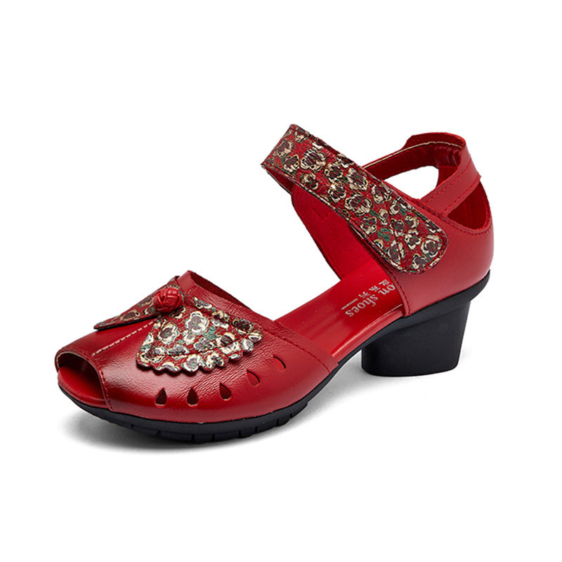 Women's Summer Outer Wear First Layer Cowhide Sandals