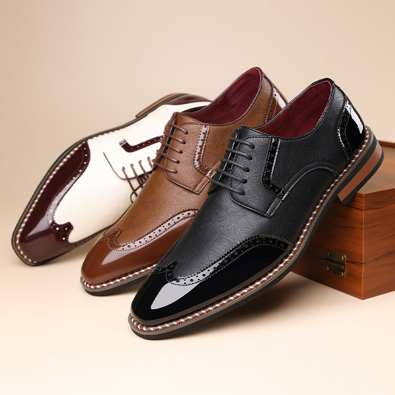 Popular Men's Comfortable Breathable Trendy Pointed Leather Shoes