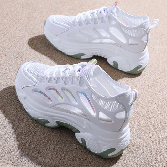 Women's Mesh Surface Clunky Height Increasing Insole Sneakers