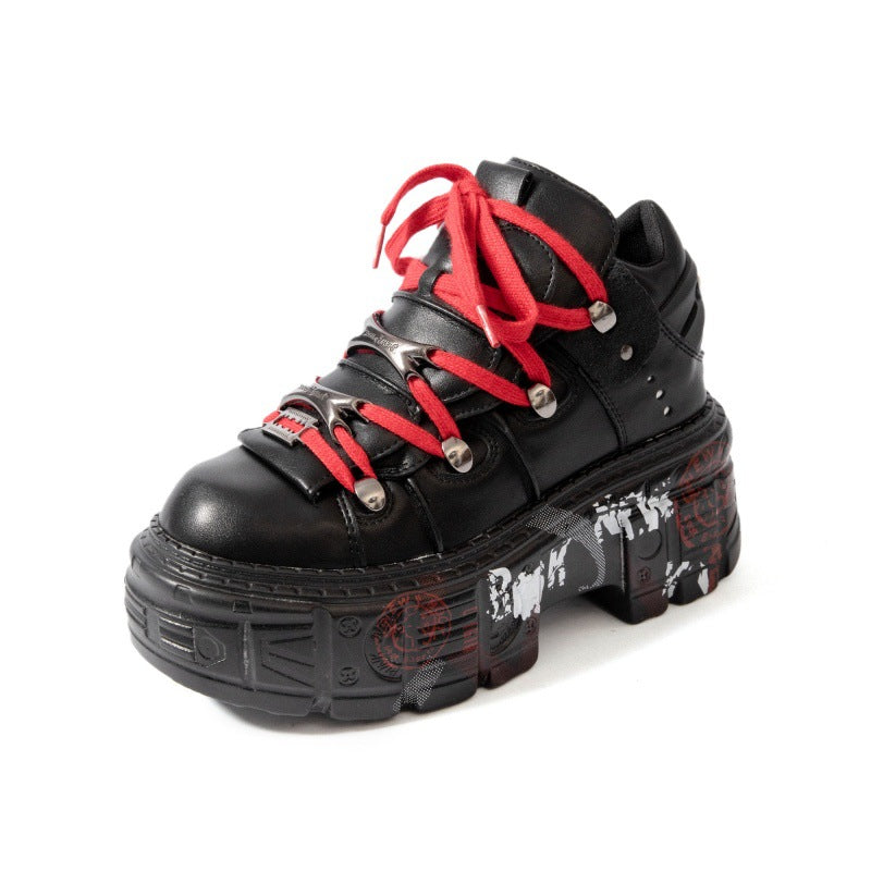 Metal Platform Dark Punk Muffin Street Shooting Heightened Single Boots