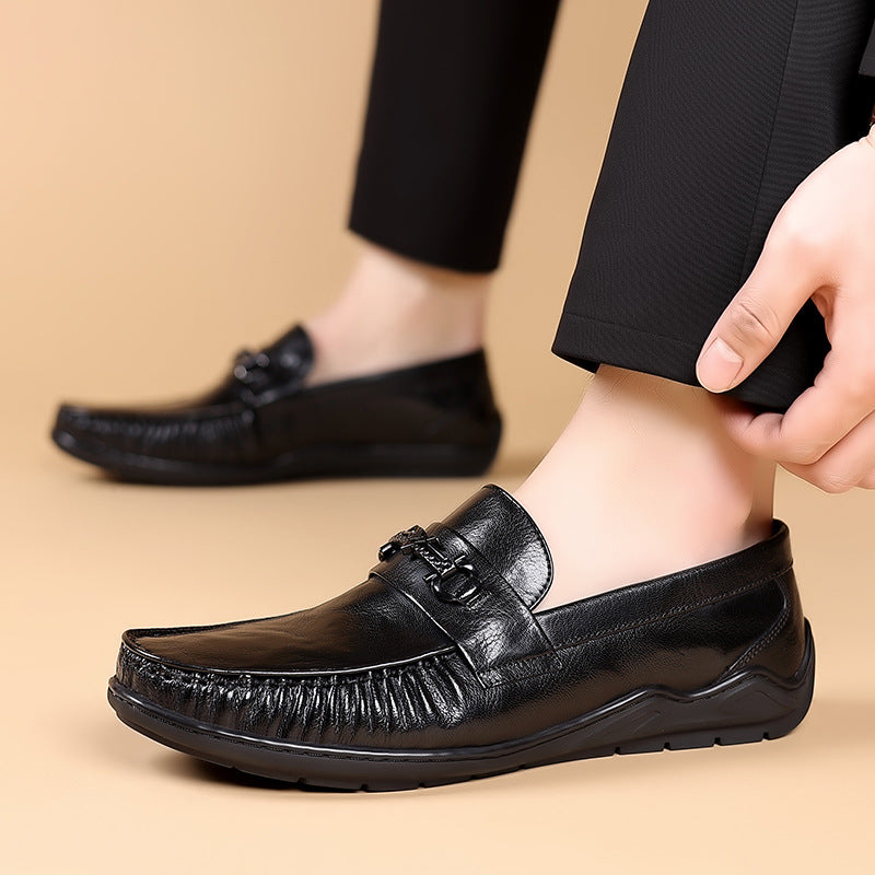 Men's Sheepskin Summer Buckle Fashion Comfortable Slip-on Loafers