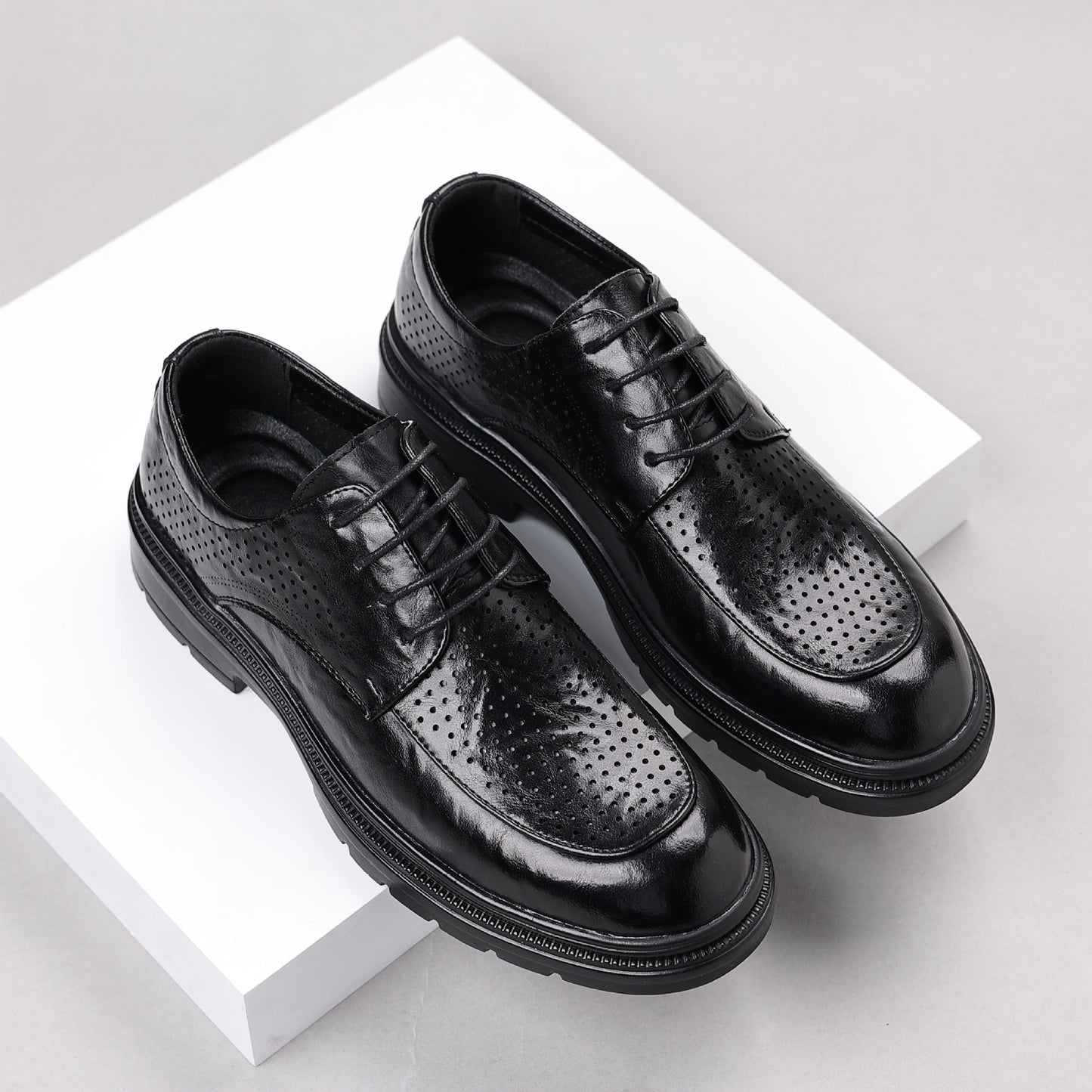Men's Genuine Hand Grip Formal Business Commute Leather Shoes