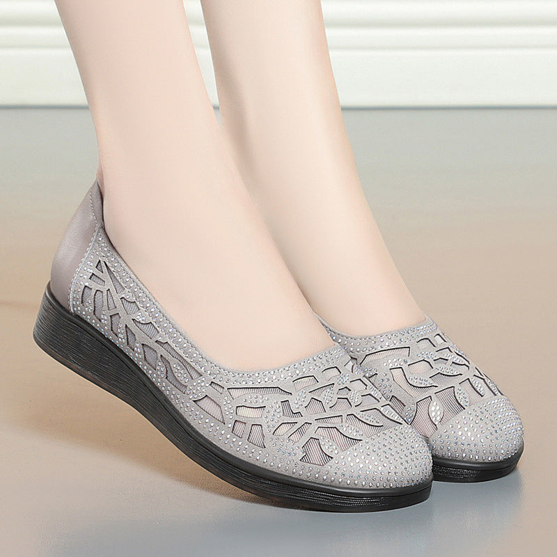 Women's Summer Genuine Wedge Mom Soft Bottom Sandals